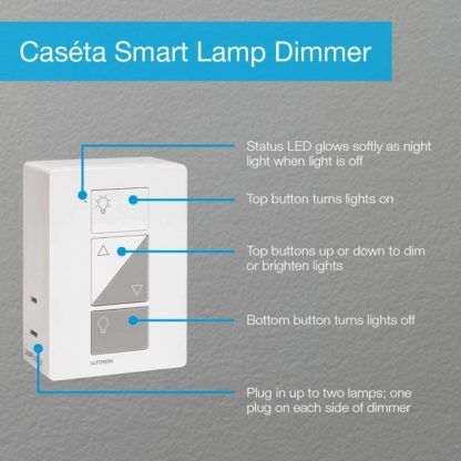 Lutron Caseta Wireless Smart Lightning Lamp Dimmer (2 count) & 2 Pico Remotes works with Alexa, Apple HomeKit, Google Assistant