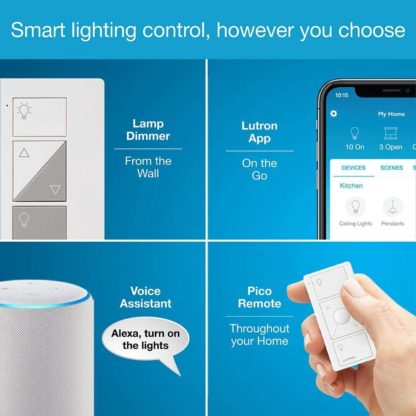 Lutron Caseta Wireless Smart Lightning Lamp Dimmer (2 count) & 2 Pico Remotes works with Alexa, Apple HomeKit, Google Assistant