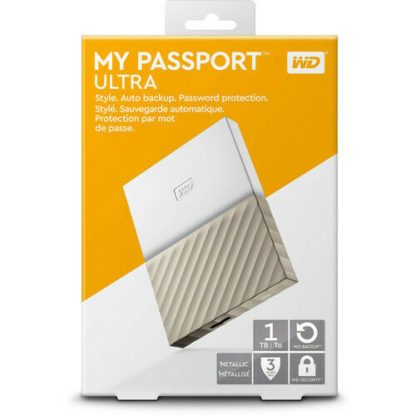 Western Digital My Passport Ultra Portable External Hard Drive 1TB White Gold